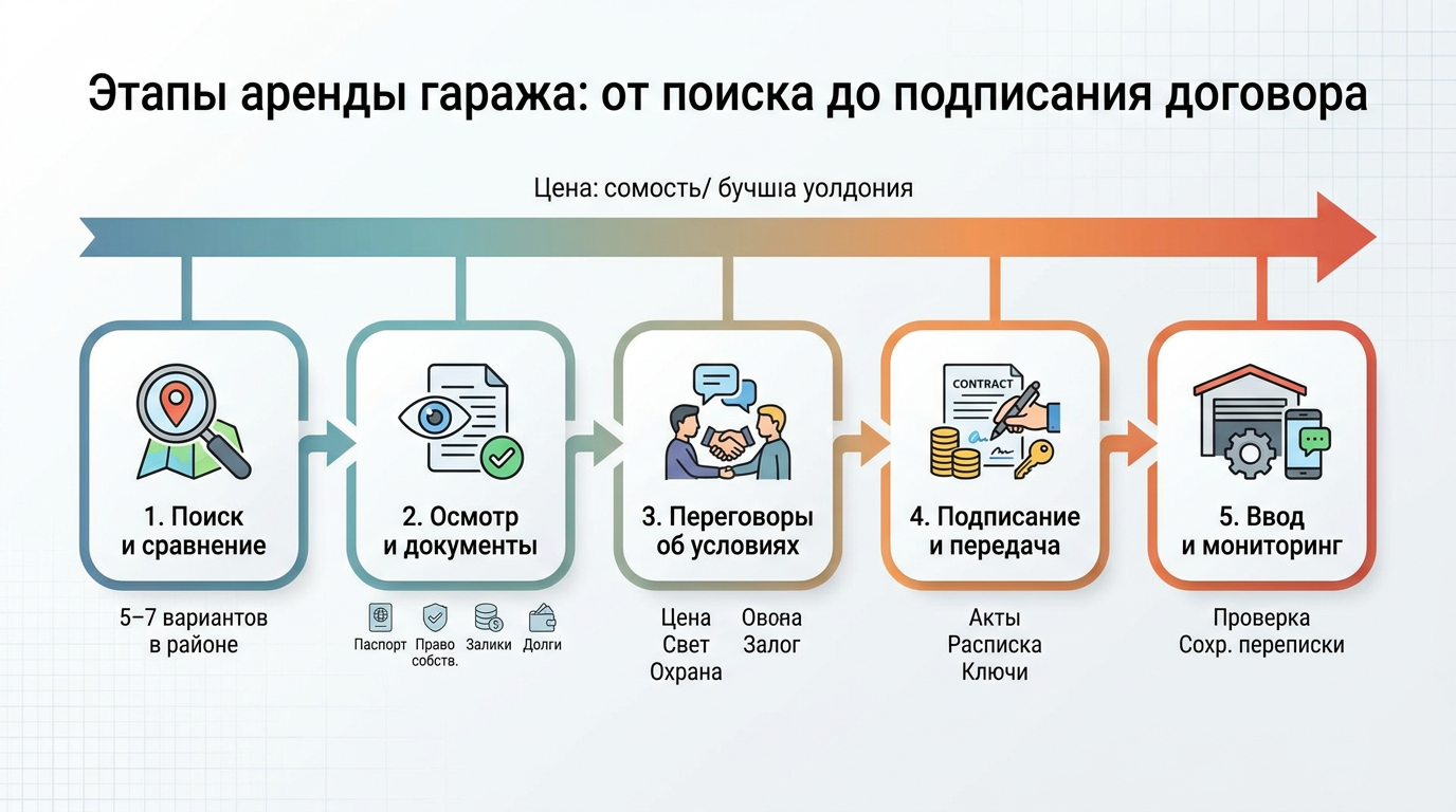 Этапы аренды гаража: от поиска до подписания договора